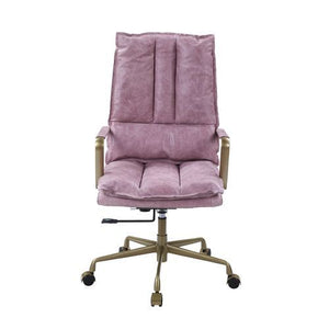 Tinzud - Office Chair - Pink Top Grain Leather