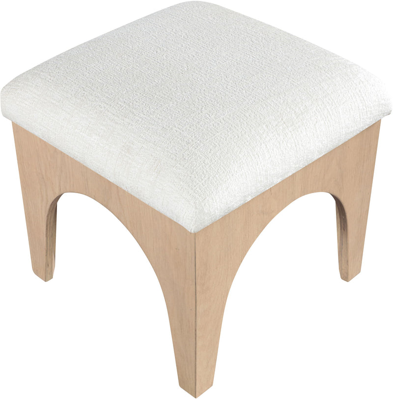 Lawson - Chenille Fabric Ottoman - Natural Base
