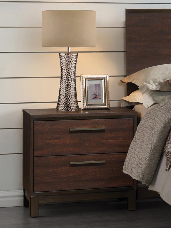 Edmonton - 2-Drawer Nightstand - Rustic Tobacco