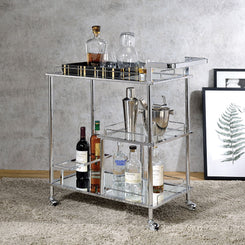 Splinter - Serving Cart - Clear Glass & Chrome