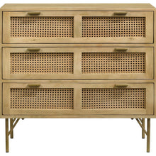 Zamora - 3-Drawer Accent Cabinet - Natural And Antique Brass