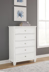 Fortman - Five Drawer Chest - White