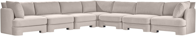 Hammond - Velvet Performance Fabric Upholstered 7 Piece Corner Sectional