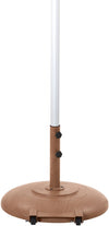 Fiji - Aluminum Patio Umbrella With Round Teak And White Base