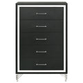 Lucia - 5-Drawer Bedroom Chest Of Drawers - Black