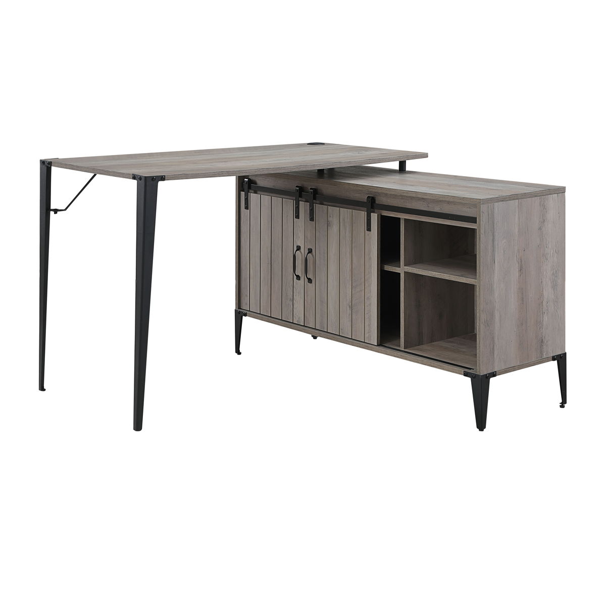 Zakwani - Writing Desk - Gray Oak & Black Finish - 31"