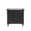 Varian II - Nightstand - Black Velvet & Black & Sliver Finish