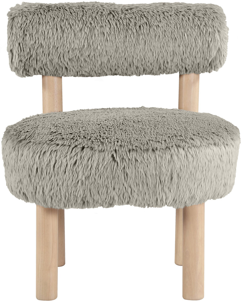 Ambre - Vegan Shearling Fabric Accent Chair - Taupe