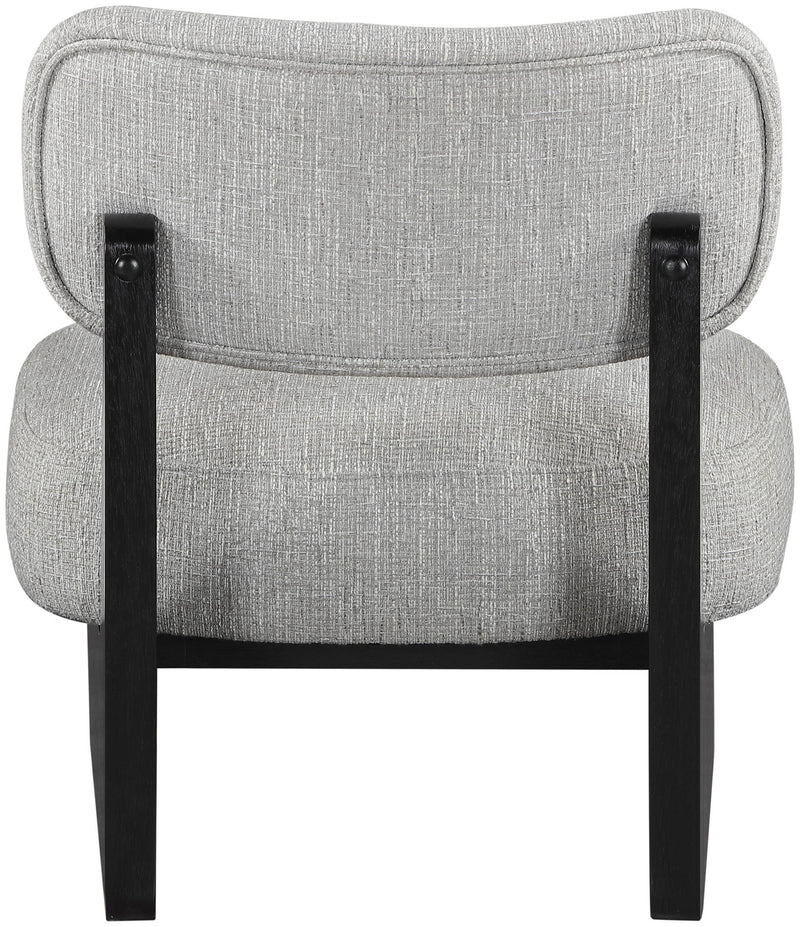 Vetra - Linen Textured Fabric Upholstered Accent Chair With Black Base