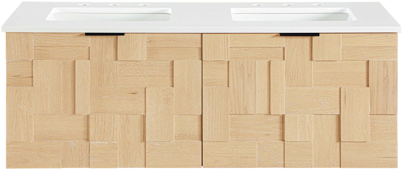 Leonardo - Engineered Stone And Solid Wood 24" Wall Mounted Bathroom Vanity