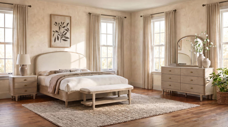 Lucaire 4-piece Eastern King Bedroom Set Sandstone