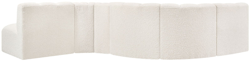 Arc - Boucle Fabric 6 Piece Curved Modular Sofa