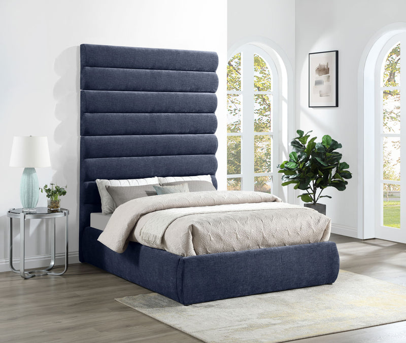 Adam - Chenille Fabric Bed With 89" Headboard