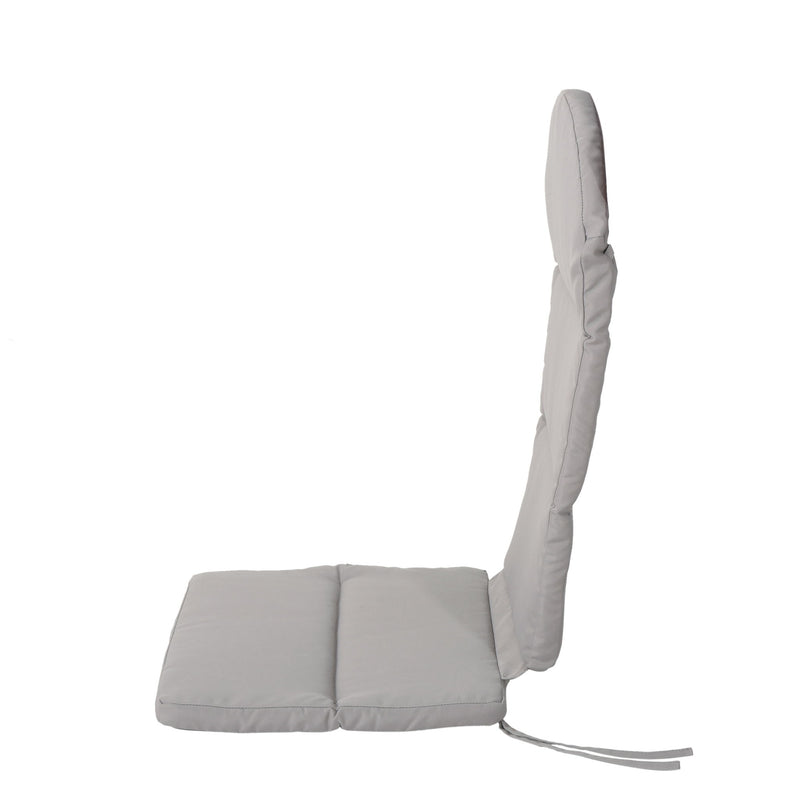 Outdoor Adirondack Chair Cushion With Water Resistant Fabric And Ties - Gray