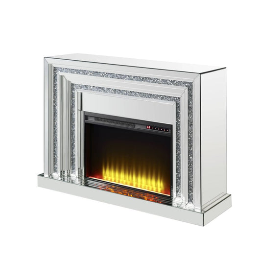 Noralie - Fireplace - Mirrored - Wood - 35"