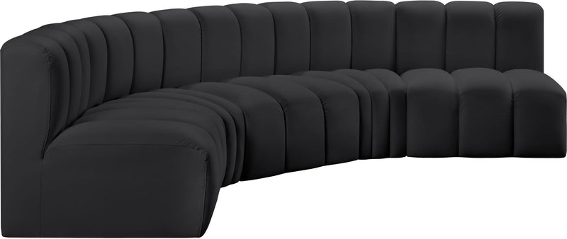 Arc - Faux Leather 5 Piece U-Shaped Modular Sofa