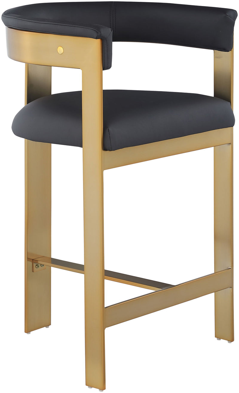 Romeo - Faux Leather Counter Stool With Gold Base (Set of 2)