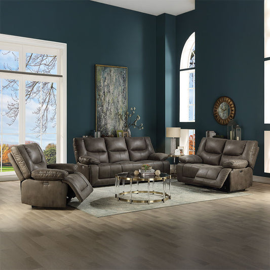Harumi - Recliner - Gray Leather-Aire
