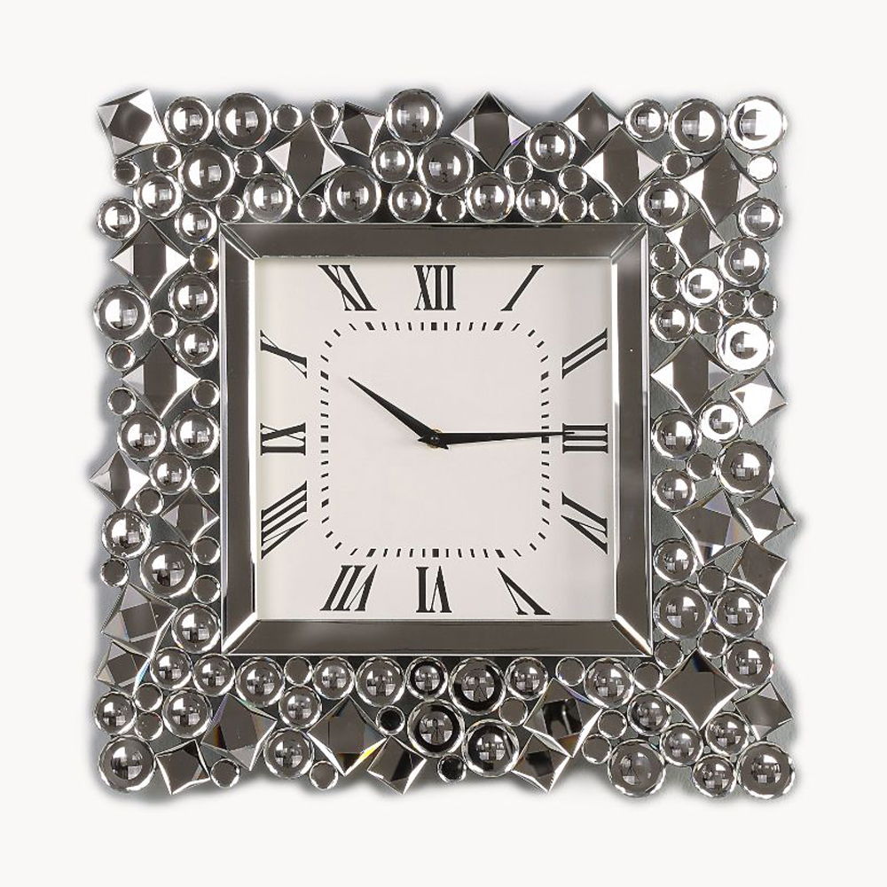 Kachina - 19" Wall Clock - Mirrored & Faux Gems