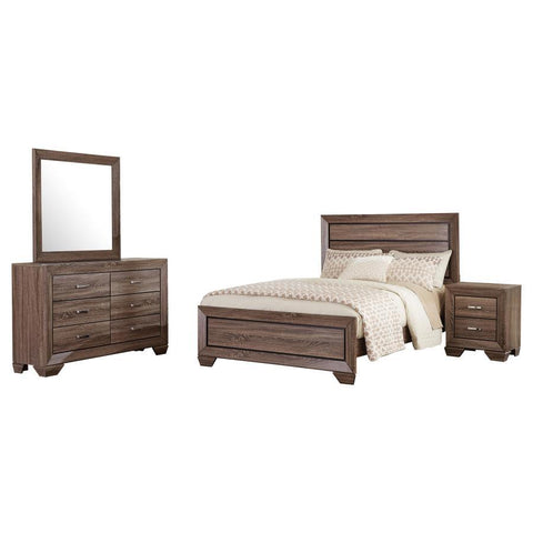 Dark Brown / 4 Pc. Bed, Nightstand, Dresser, Mirror / King