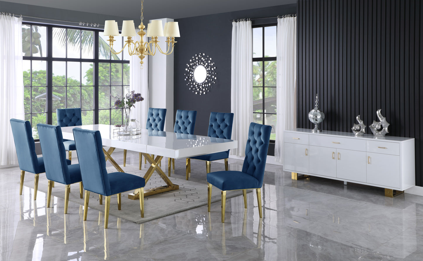 Excel - Extendable Dining Table with Gold Base