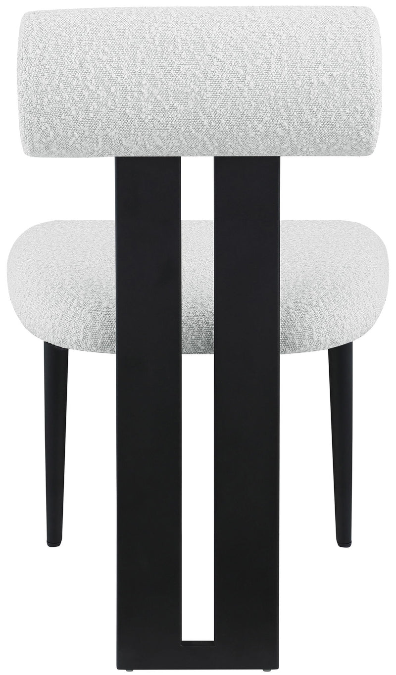 Dario - Boucle Dining Chair With Black Frame (Set of 2)
