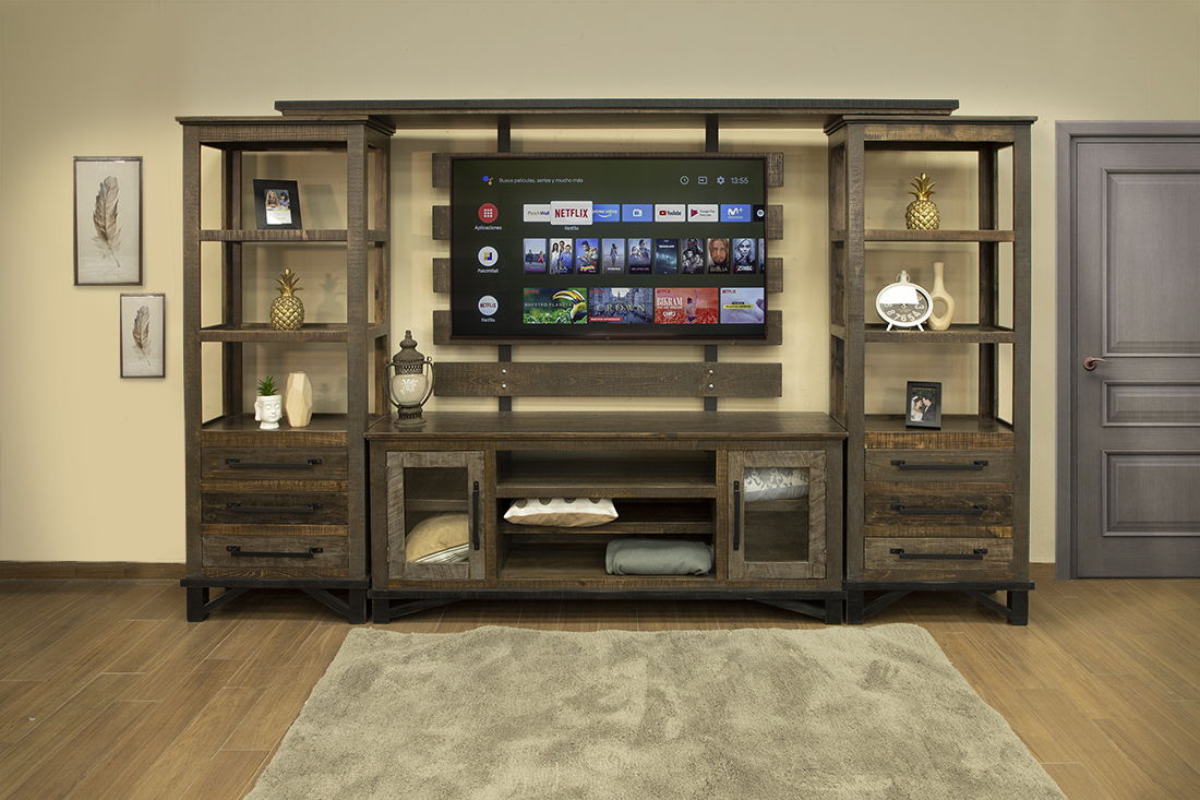 Loft Brown - TV Stand / Wall Unit - Two Tone Gray / Brown