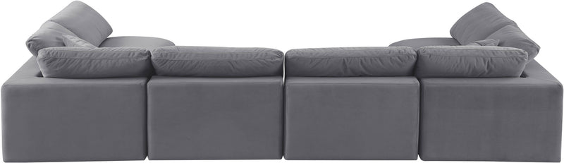 Comfy - 6 Piece Velvet Modular Armless Sectional