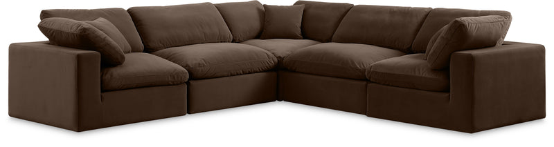 Comfy - 5 Piece Velvet Modular Corner Sectional
