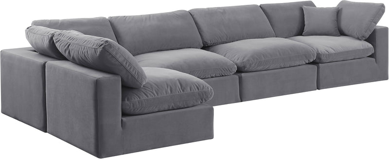 Comfy - 5 Piece Velvet Modular Sectional