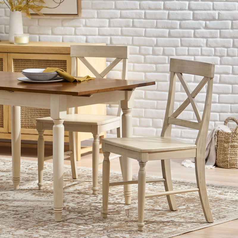 Dining Chair With X Shaped Back (Set of 2)