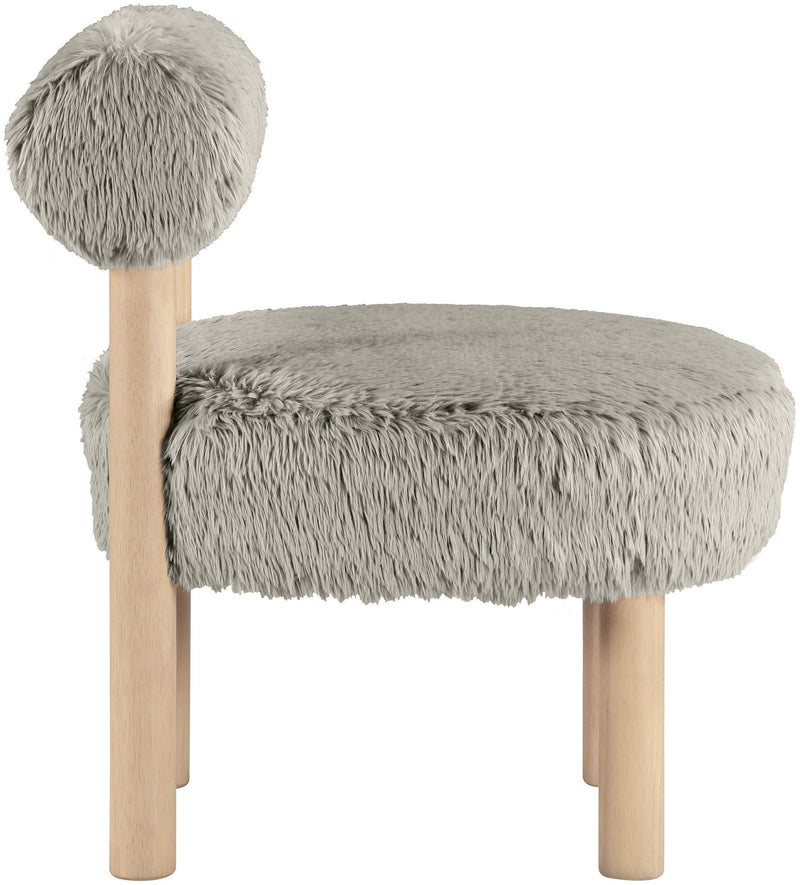 Ambre - Vegan Shearling Fabric Accent Chair - Taupe