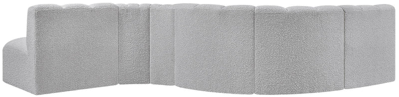 Arc - Boucle Fabric 6 Piece Curved Modular Sofa