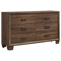 Brandon - 6-Drawer Dresser - Warm Brown