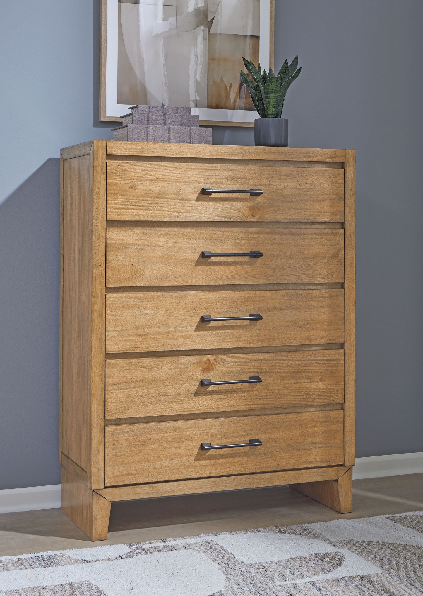 Sherbana - Light Brown - Five Drawer Chest