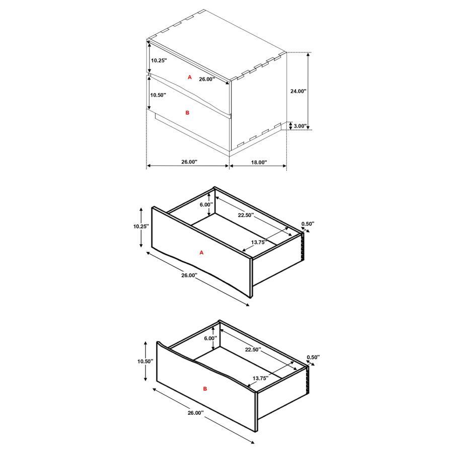 Winslow - 2-Drawer Nightstand - Smokey Walnut