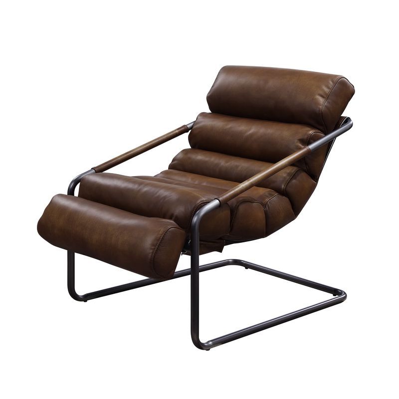 Dolgren - Accent Chair - Sahara Top Grain Leather & Matt Iron