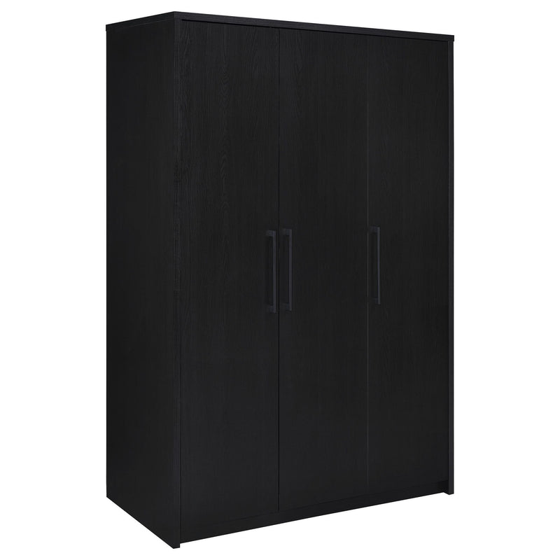 Cerda 3-door Bedroom Wardrobe Storage Cabinet Armoire Black