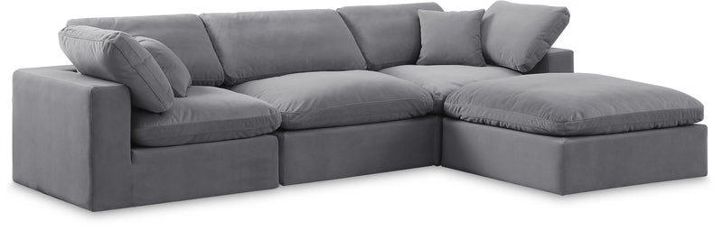 Comfy - 4 Piece Velvet Modular Sectional With Chaise