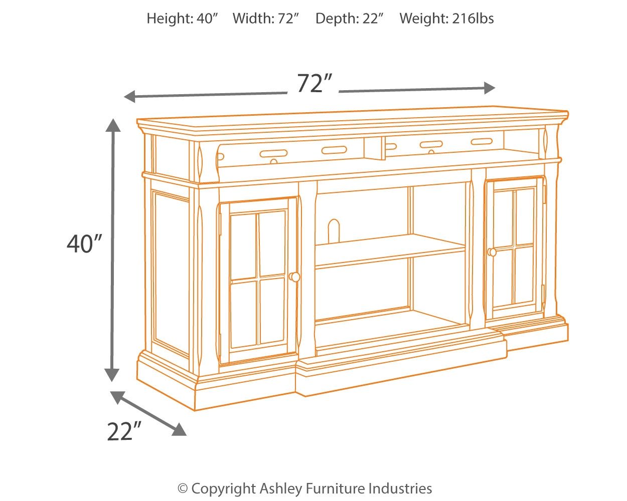 Roddinton - Dark Brown - XL TV Stand w/Fireplace Option