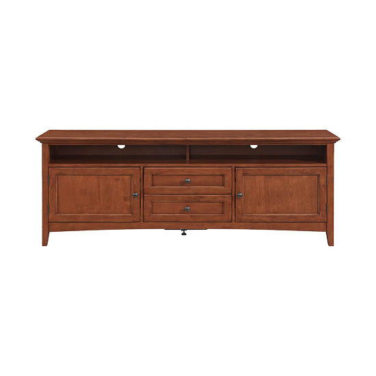 McKenzie - 74" W Sound Bar Media Console - Glazed Antique Cherry