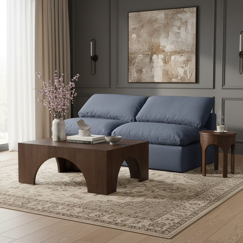 Indulge - Linen 2 Seat Modular Armless Sofa