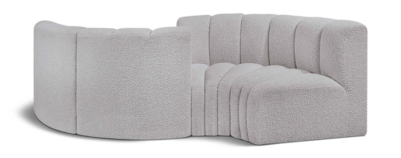 Arc - Boucle Fabric 4 Piece Curved Modular Sofa