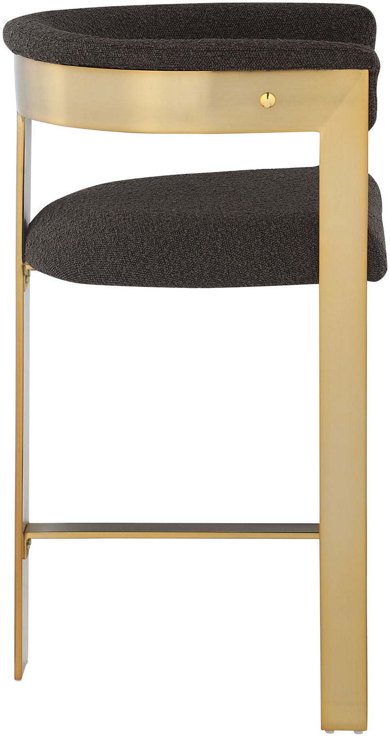 Romeo - Boucle Counter Stool With Gold Base (Set of 2)