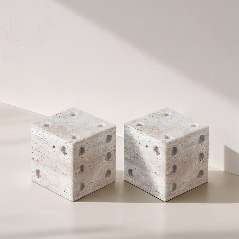 Dice - Travertine Decorative - Natural