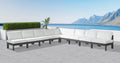 Nizuc - Outdoor Patio Modular Sectional 9 Piece - White - Fabric - Modern & Contemporary