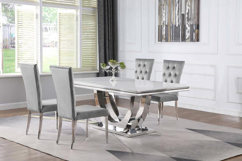 Gray / 5 Pc. Table, 4 Chairs