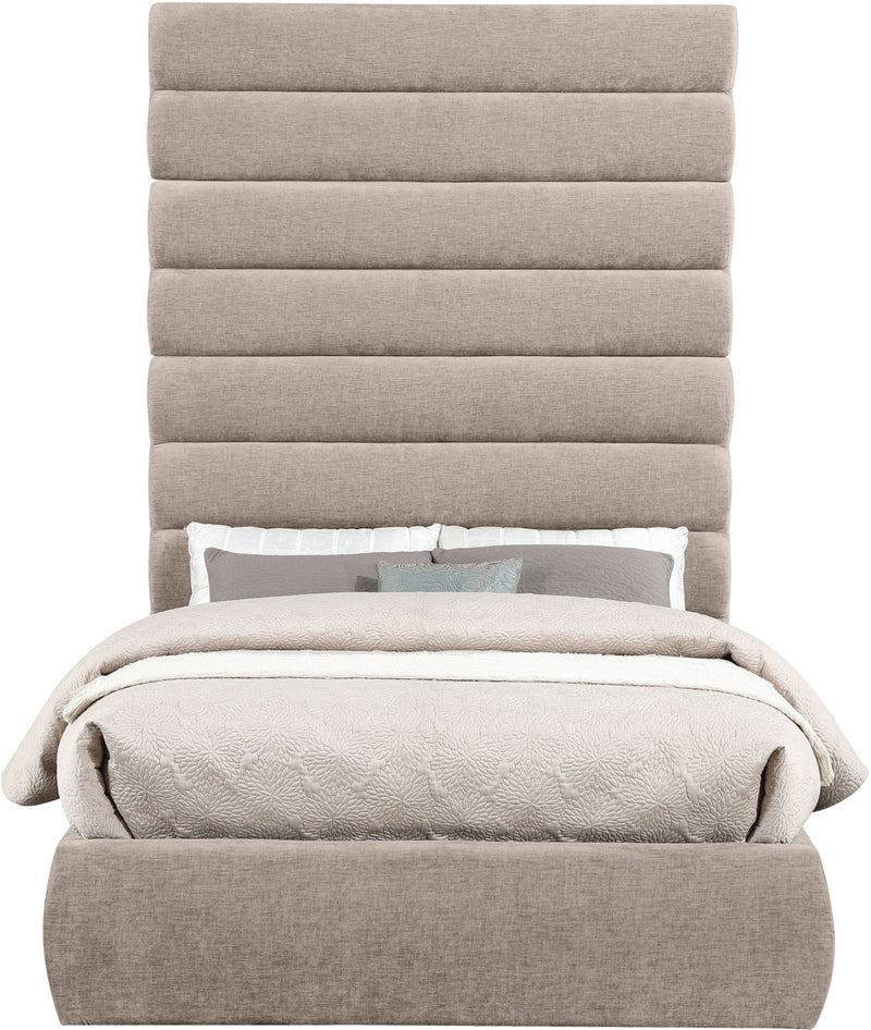 Adam - Chenille Fabric Bed With 89" Headboard