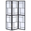 Damis - 3-Panel Room Divider Folding Shoji Screen - Black
