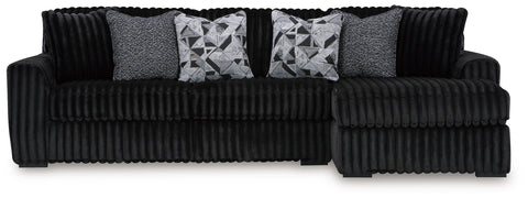 Black / 2 Pc. Right Arm Facing Corner Chaise Sectional